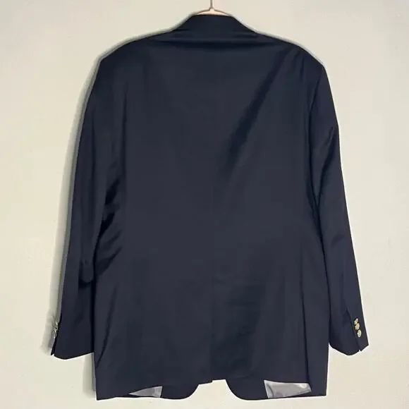 Eisenberg Navy Blue Blazer Men’s 42R Classic Fit‎ Gold Crest Buttons Lined Sport - Picture 2 of 5